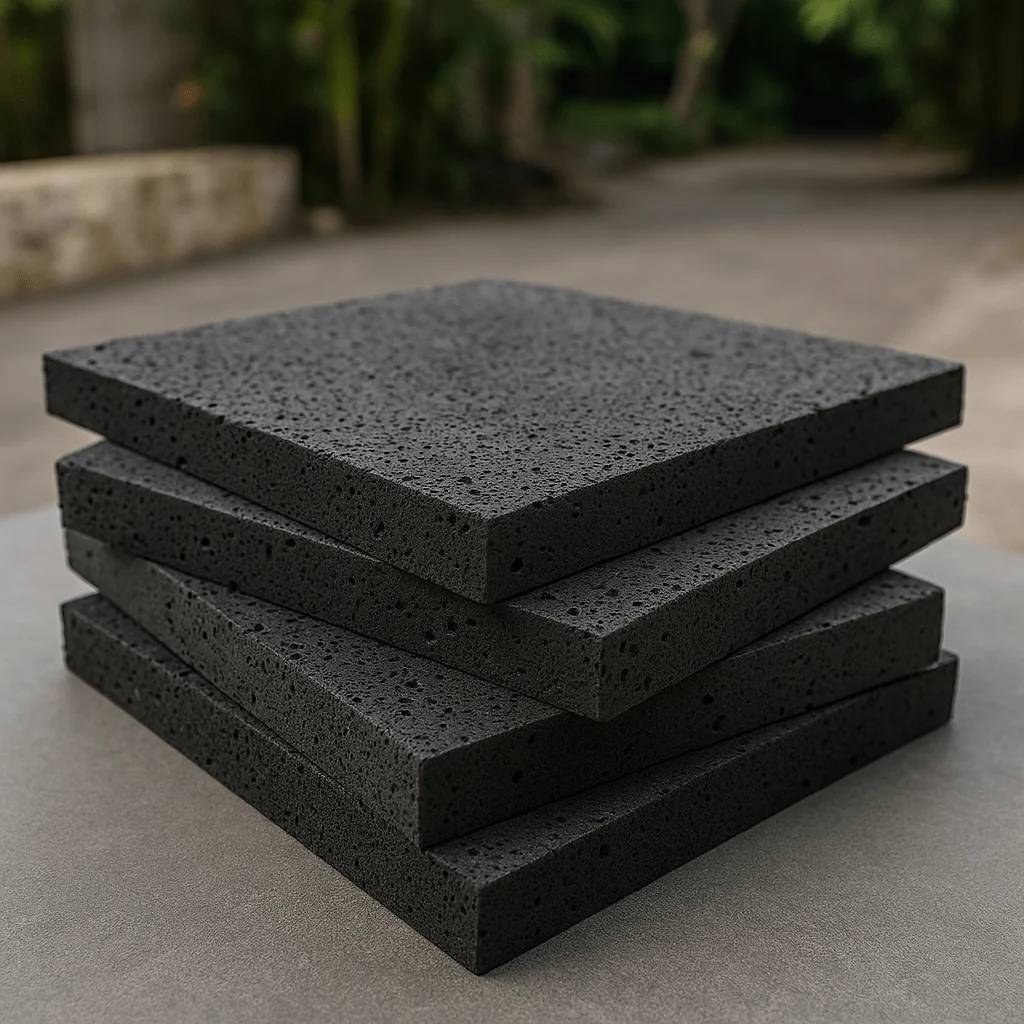 Black Lava Stone basalt tiles Indonesia